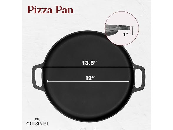 Cuisinel Cast Iron Pizza Pan 13.5-Inch