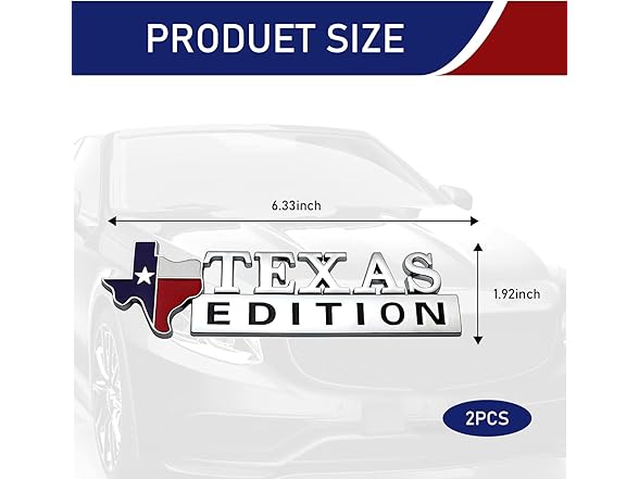 Texas Edition Trunk Decal 2Pcs Silver