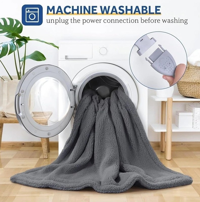 Warmrest Electric Heated Blanket Soft Sherpa, 80"x84" - Gallery 7