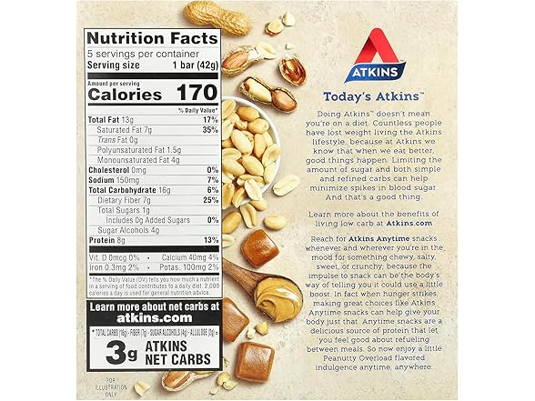 5CT Atkins Snack, Peanutty Overload Bar
