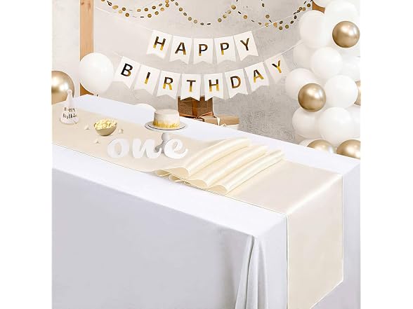 LuoluoHouse 5 Pack Ivory Table Runners