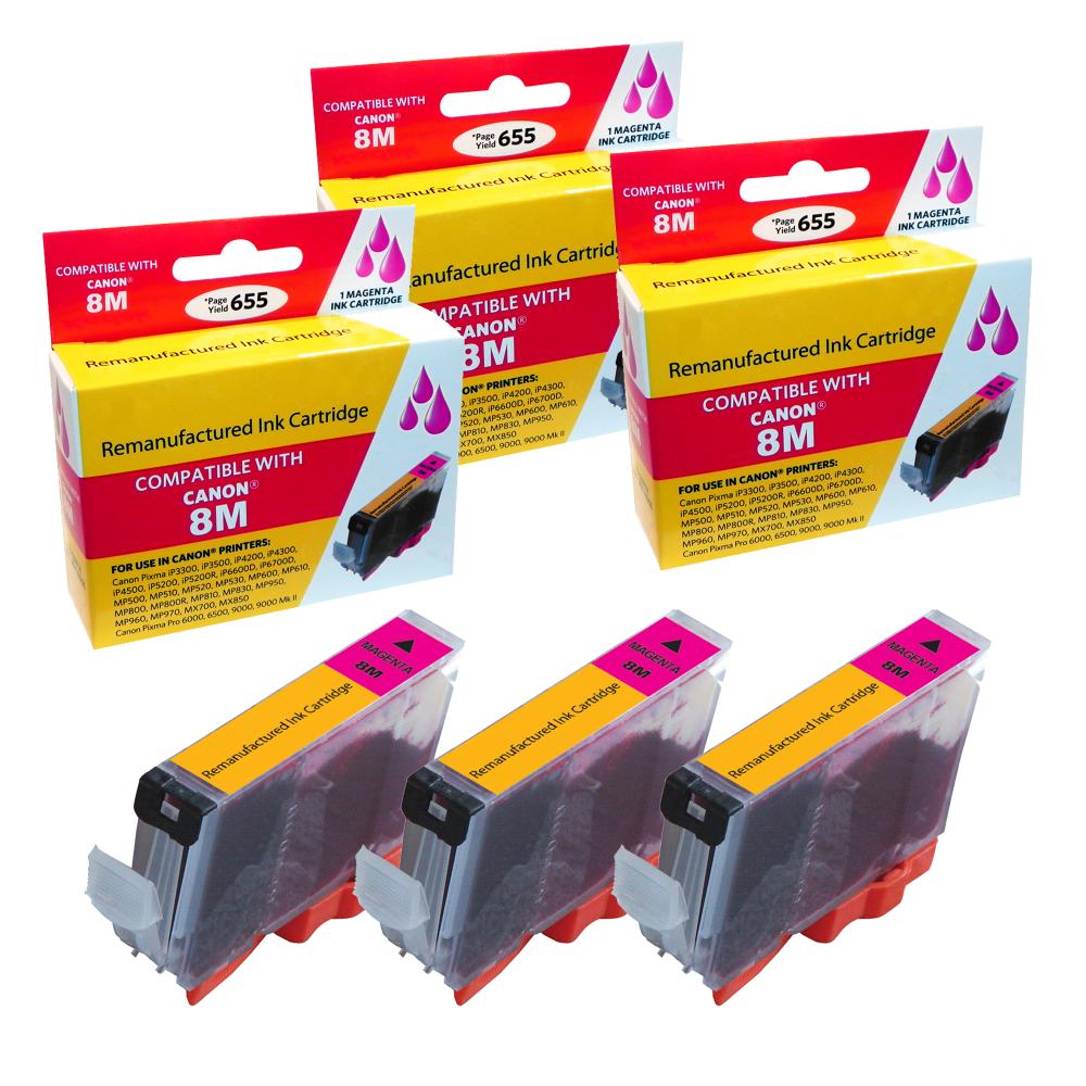 Compatible Canon CLI-8 Magenta Ink Cartridge combo. (3 Pack) - Gallery 2