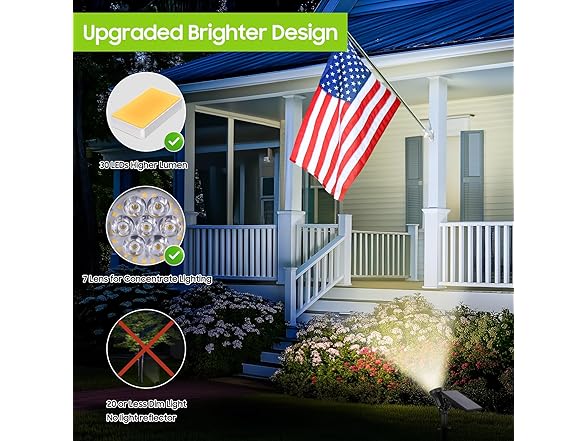 Bosceos Solar Spot Lights for Outside, 4PK