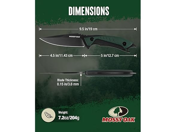 Mossy Oak 9.5" Hunting Knife with Sheath