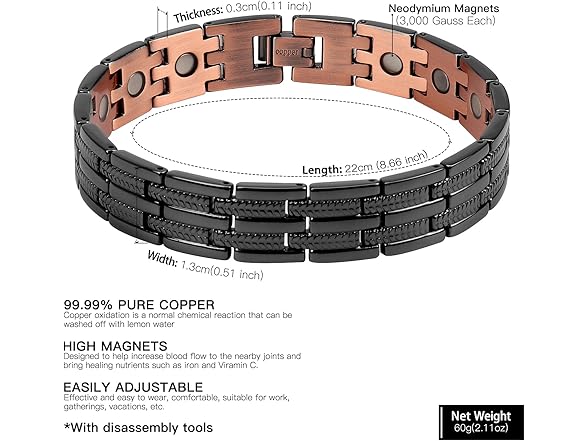 North Ring Copper Magnetic Bracelet