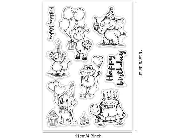 GLOBLELAND Funny Birthday Animal Clear