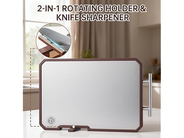 Titanium Cutting Board with Knife Sharpener