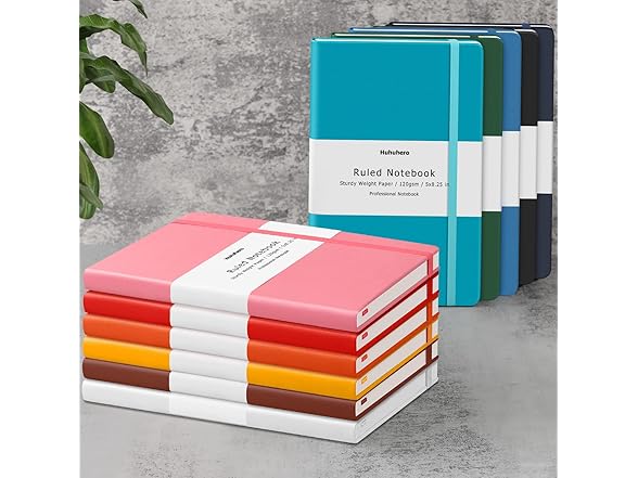 Huhuhero Lined Journal, Matte Black