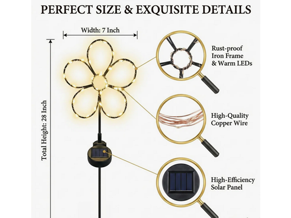 Touch Of ECO 4 Units Solar Stake Light, Varies