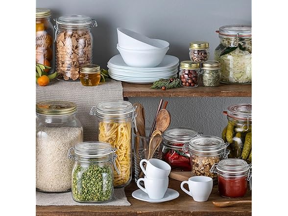 Quattro Stagioni Small Glass Canning Jar with Lid 12 pk
