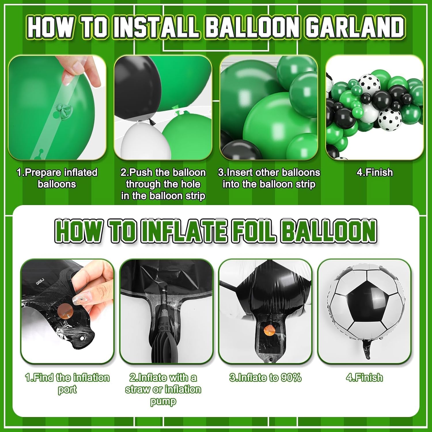 16th Birthday Soccer Balloon Garland Kit - Gallery 5