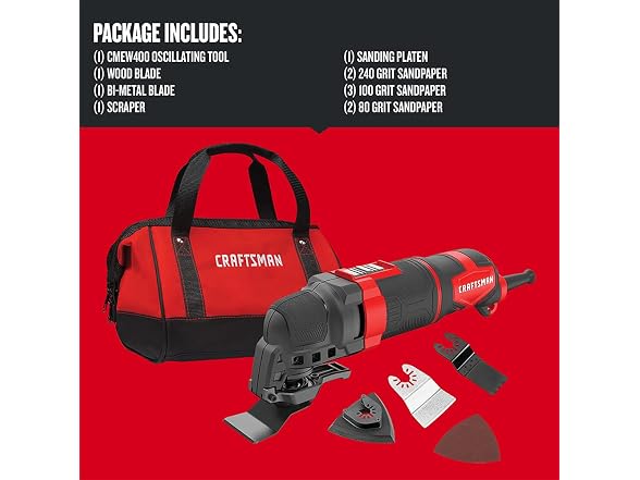 CRAFTSMAN CMEW400 Corded Electric Oscillating Tool Kit