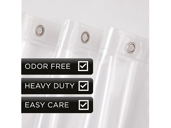 London Fog 8G PEVA Shower Liner with Metal Grommets