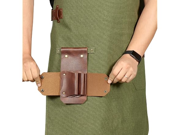 Otto Angelino Genuine Leather and Canvas Apron