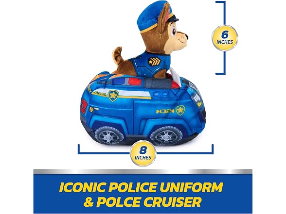 Paw Patrol Paw Patrol Chase 2-in-1 Vehicle Plush, 6