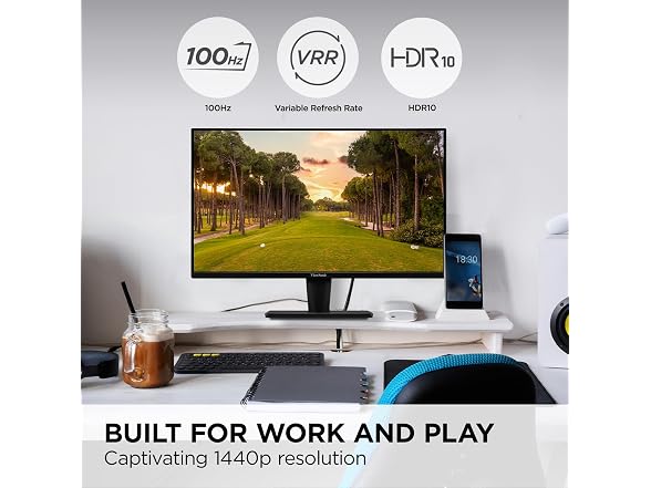 ViewSonic 27 Inch QHD 1440p Monitor