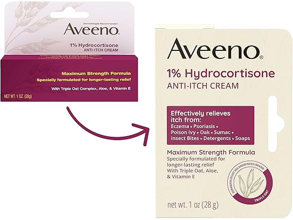 Aveeno Maximum Strength 1% Hydrocortisone Anti-Itch Cream