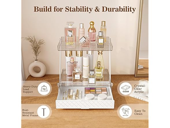 Pomohome 3-Tier Bathroom Countertop Makeup Organizer