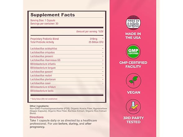 Mama Natural Prenatal Probiotics 25 Billion CFU