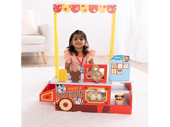 Melissa & Doug Disney Snacks & Popcorn Wooden Pretend Play Food Counter