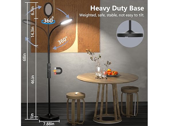 Luckystyle Dimmable LED Floor Lamp