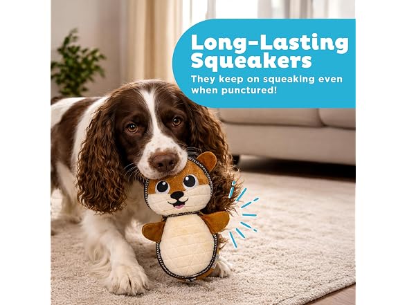 Outward Hound Xtreme Seamz Dog Toy, Reinforced, Squirrel