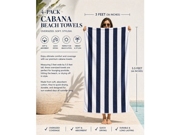 Multi-Pack Cabana Towels