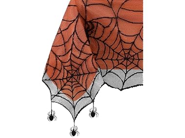 $9.99, Was $19.99, 50% Off! Threadmade Crawling Halloween Spider Lace Lined Tablecloth dealfomo