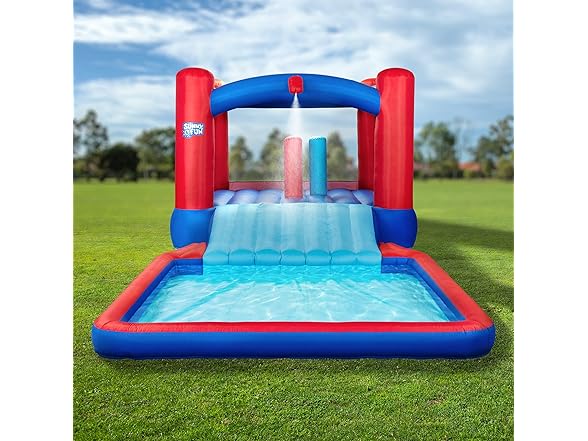Sunny & Fun Slide N’ Splash Bounce House Inflatable Water Slide Park