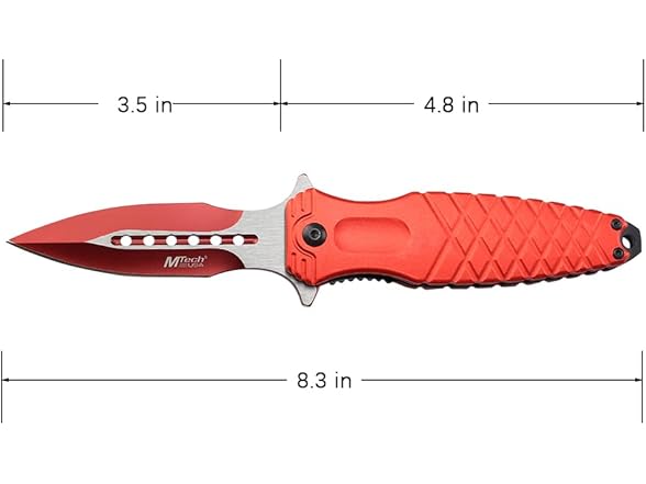8.3" Folding Knife Red Handle
