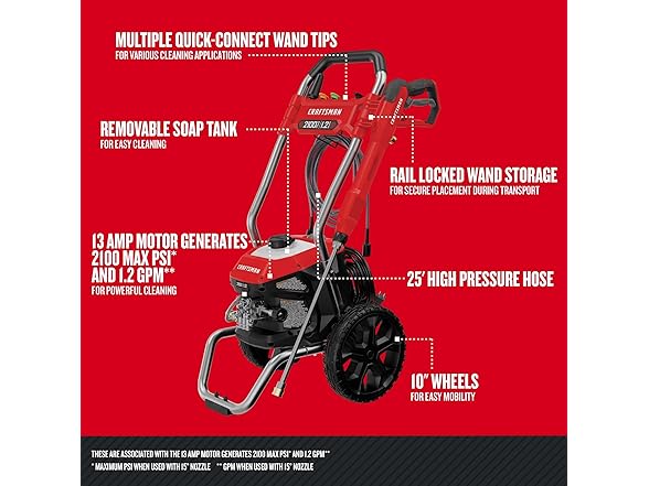 CRAFTSMAN CMEPW2100 2100PSI Electric Pressure Washer