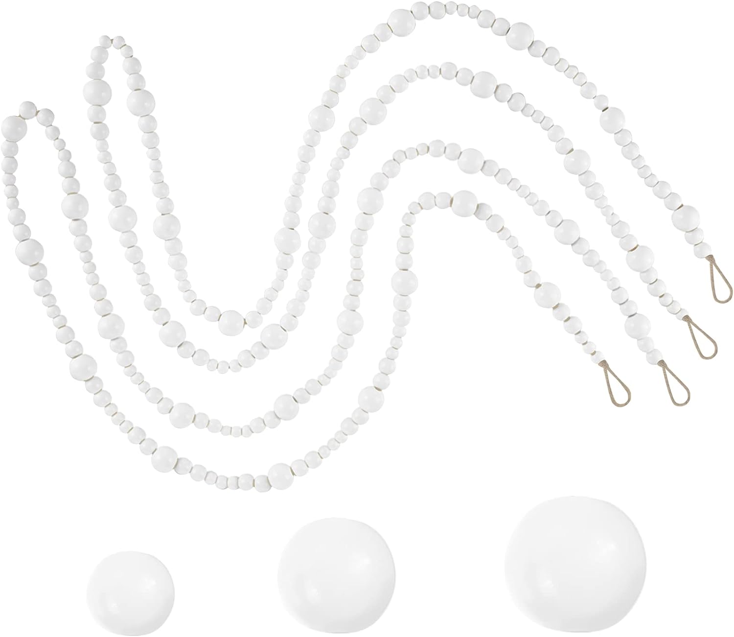 13.6' Christmas Wooden Garland Beads - Gallery 3