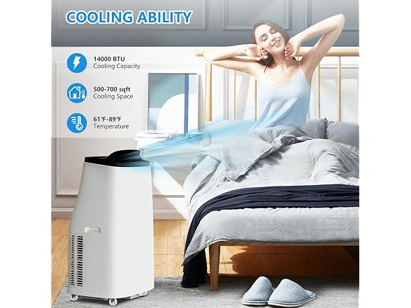 DrawVibe 14,000 BTU Portable Air Conditioner Cool