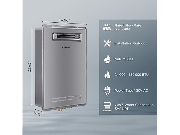 CAMPLUX Natural Gas Heater 5.28 GPM