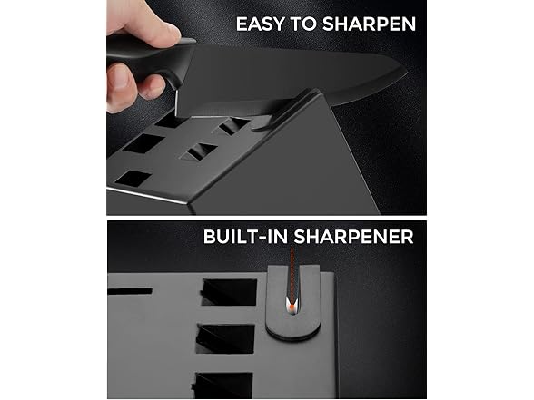 Syvio 15 Pcs Kitchen Knife Set Block