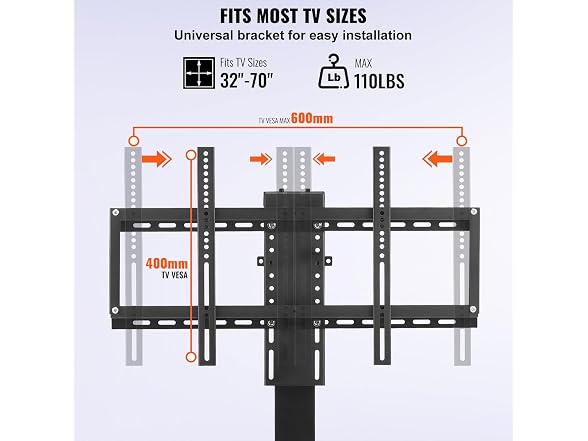 Motorized TV Lift with Swivel, Adjustable Height