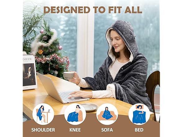 HOW'S MY HOUSE Wearable Heated Throw Blanket