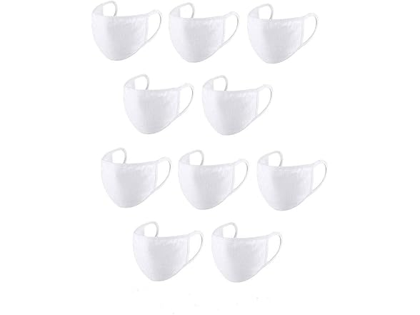Simpli-Magic Fabric Masks, Adult, White, 50 Pack