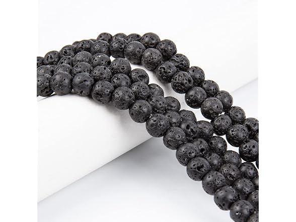 PH PandaHall 1320pcs (20 Strands) 6mm Natural Lava Beads