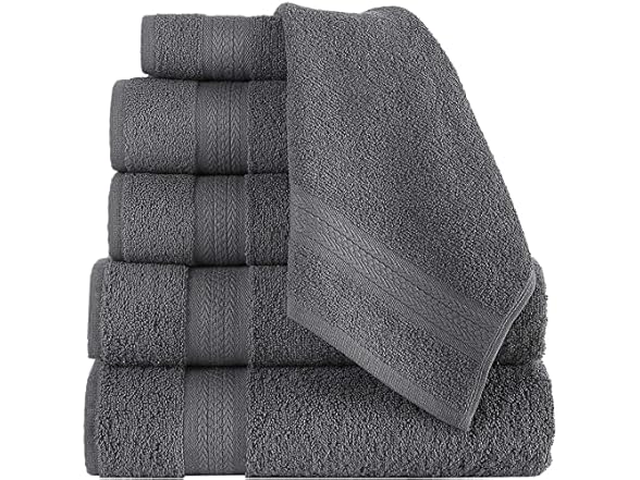 6 Piece Towel Set- Grey