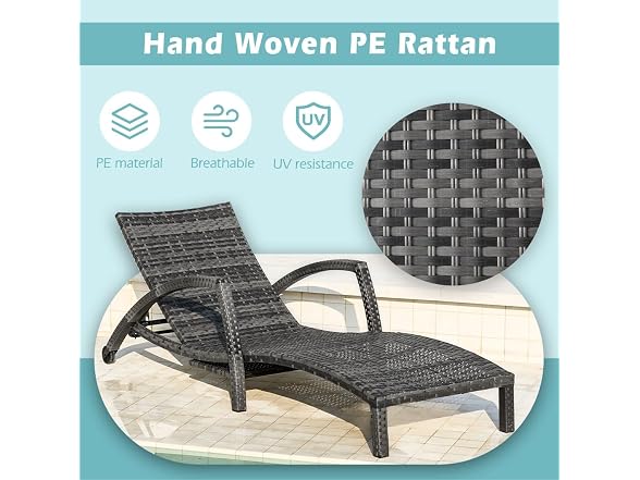 Chaise Lounge Chairs Wicker Patio Pool Lounge Chair