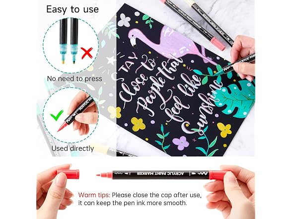 60 Colors Brush & Fine Tip Acrylic