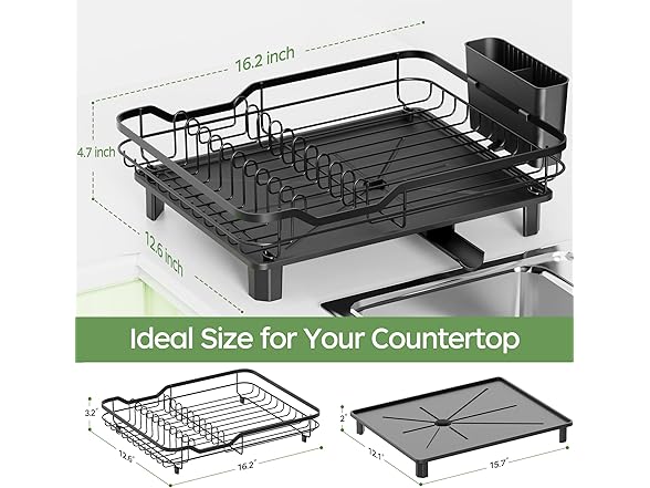 ROTTOGOON Black Dish Drying Rack