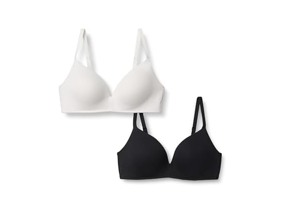 Amazon Essentials Womens Cotton Jersey Bra 2 Pk - Gallery 3