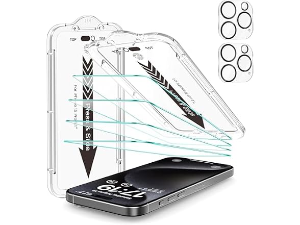 EZ-GLAZ iPhone 15 Pro Screen Protector 4+2 Pack