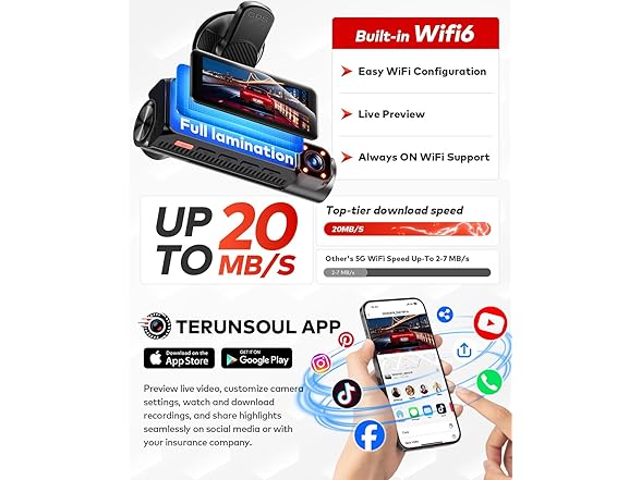 Terunsoul 3 Channel 4K Dash Cam