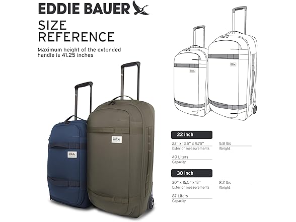Eddie Bauer Excursion Traveling 30 Rolling Duffle Bag