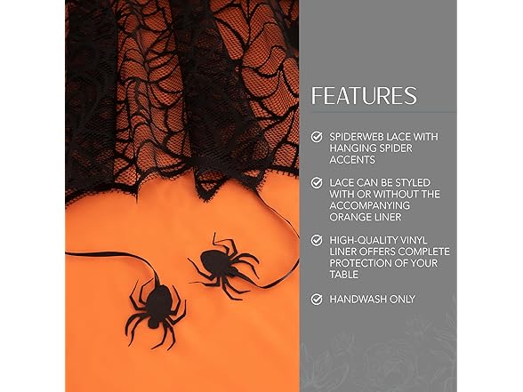 Elrene Home Fashions Crawling Spider Halloween Tablecloth