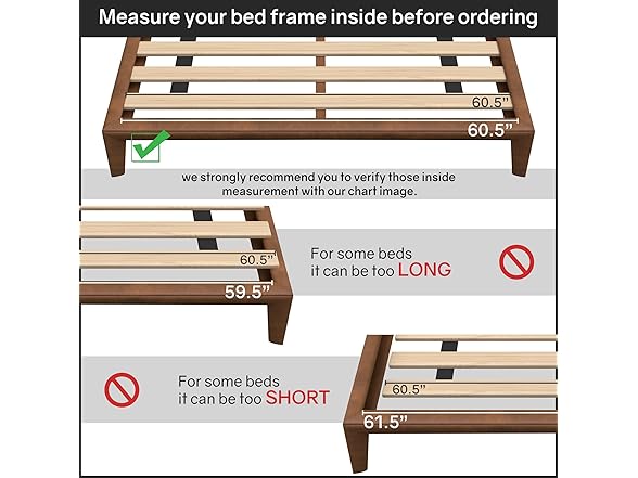 0.68" Horizontal Queen Wooden Bunkie Board/Bed Slats
