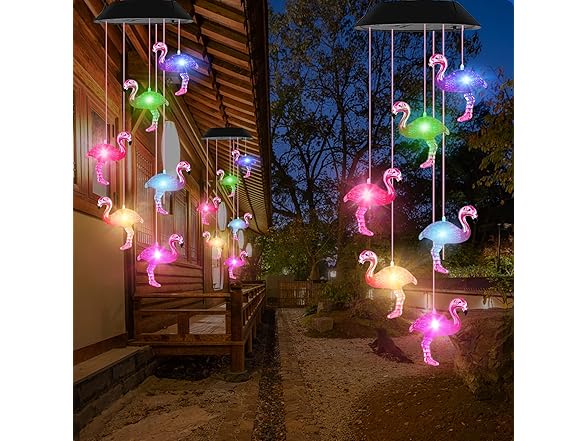 AIONASA Solar Flamingo Wind Chimes